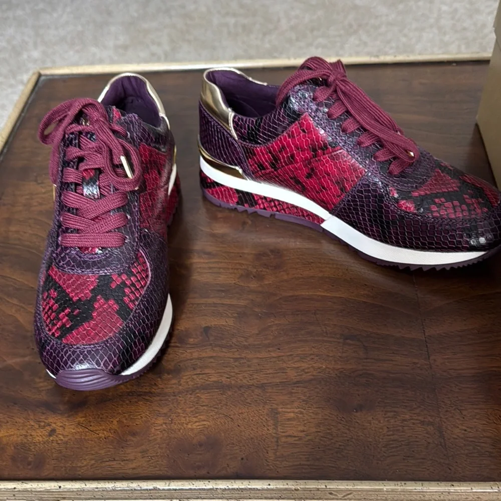 Michael Kors Women's Burgundy Sneakers - Picture 3 of 9